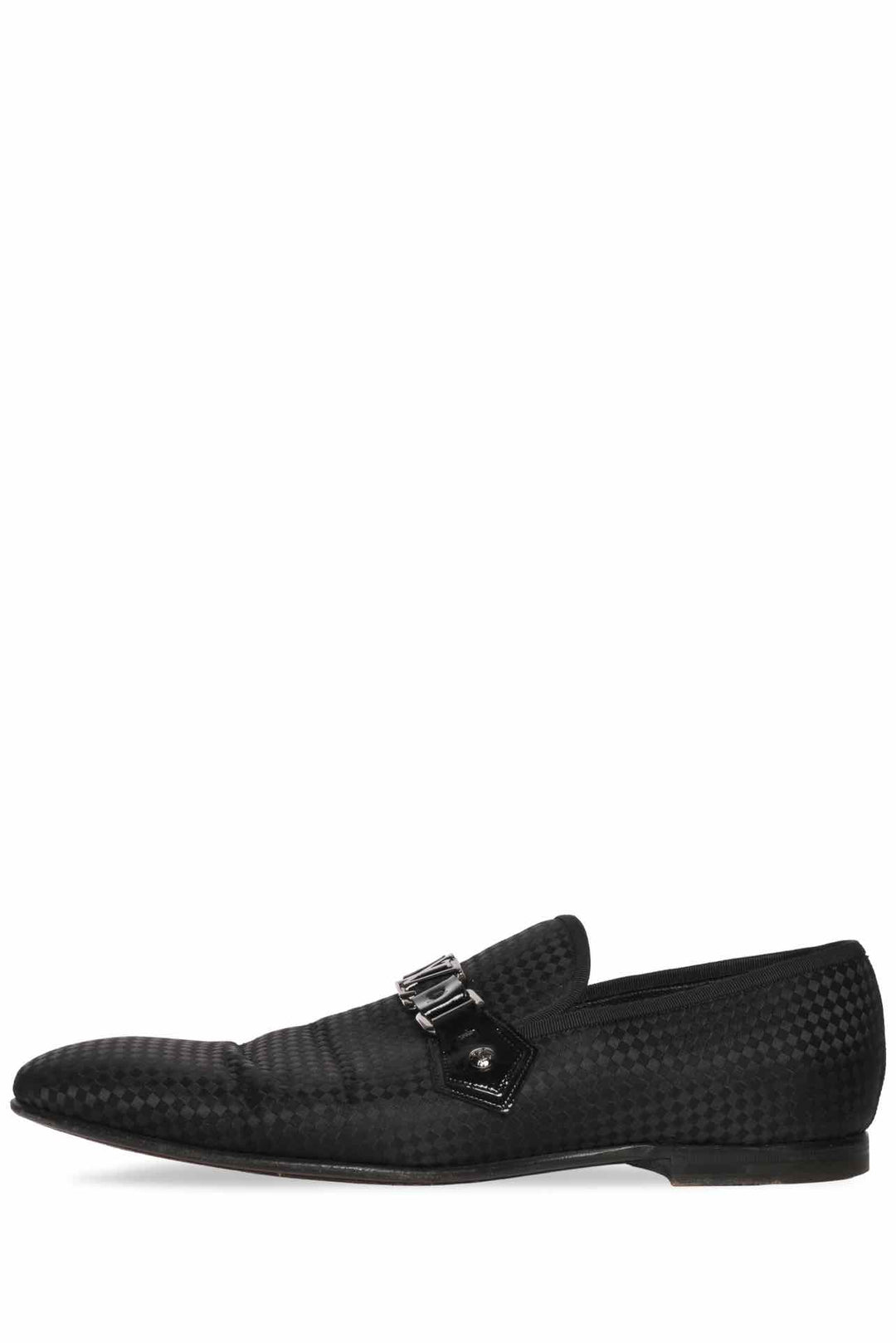 Louis Vuitton Size 9 Men's LV Plaque Satin Slip On Loafers