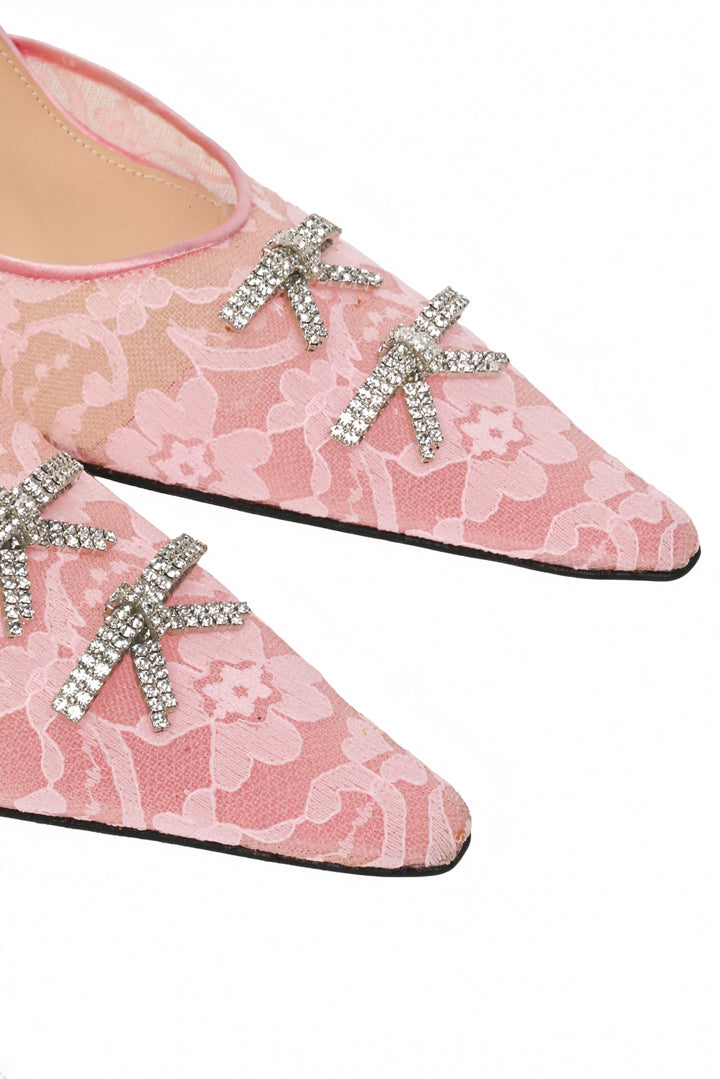 Mach & Mach Size 40 Embellished Chantilly Lace Pumps