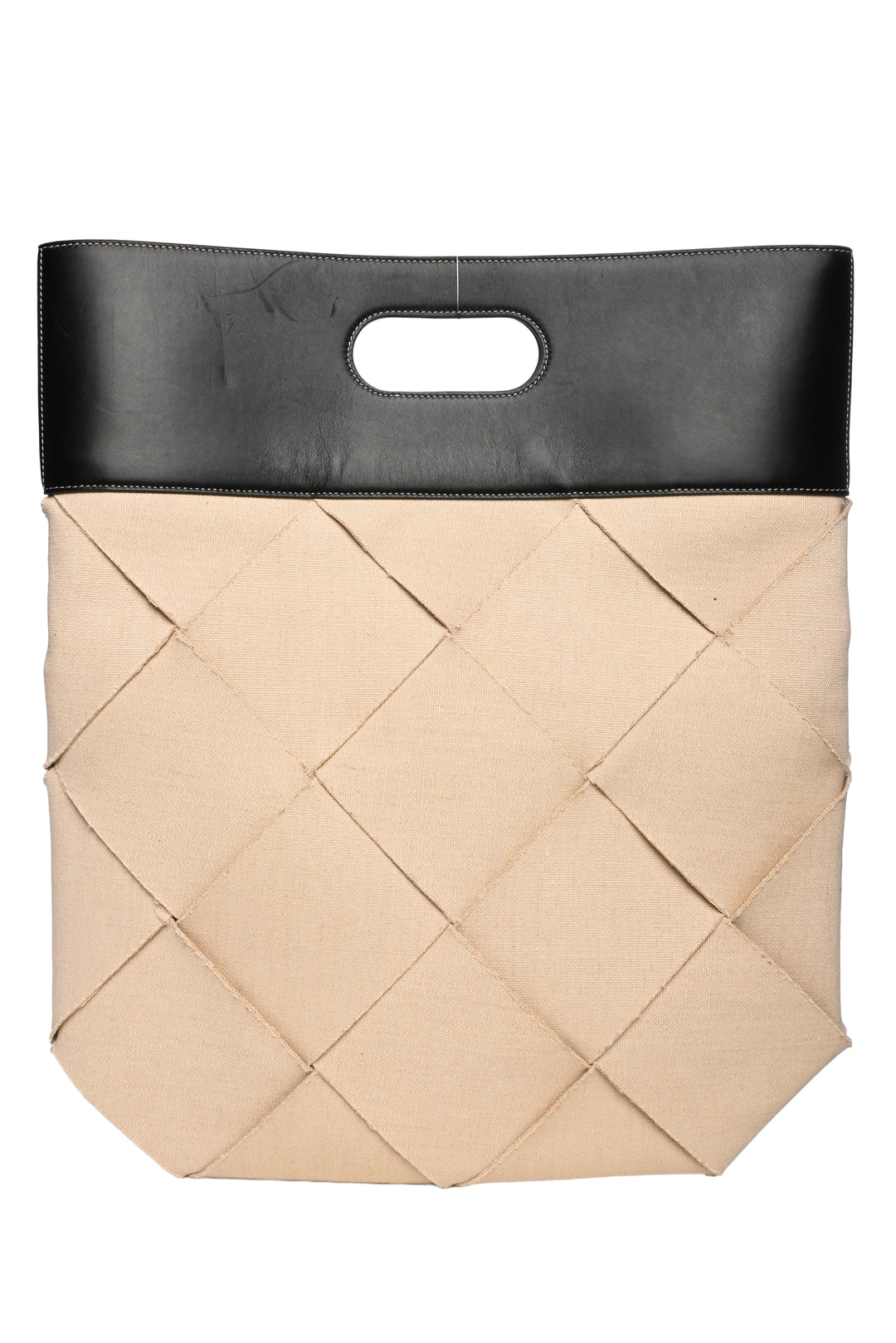 Bottega Veneta Canvas & Leather Top Handle Slip Tote
