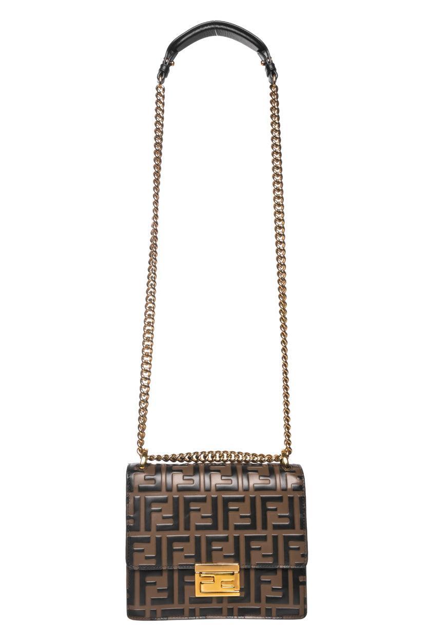 Fendi Kan U Small Zucca Embossed Shoulder Bag