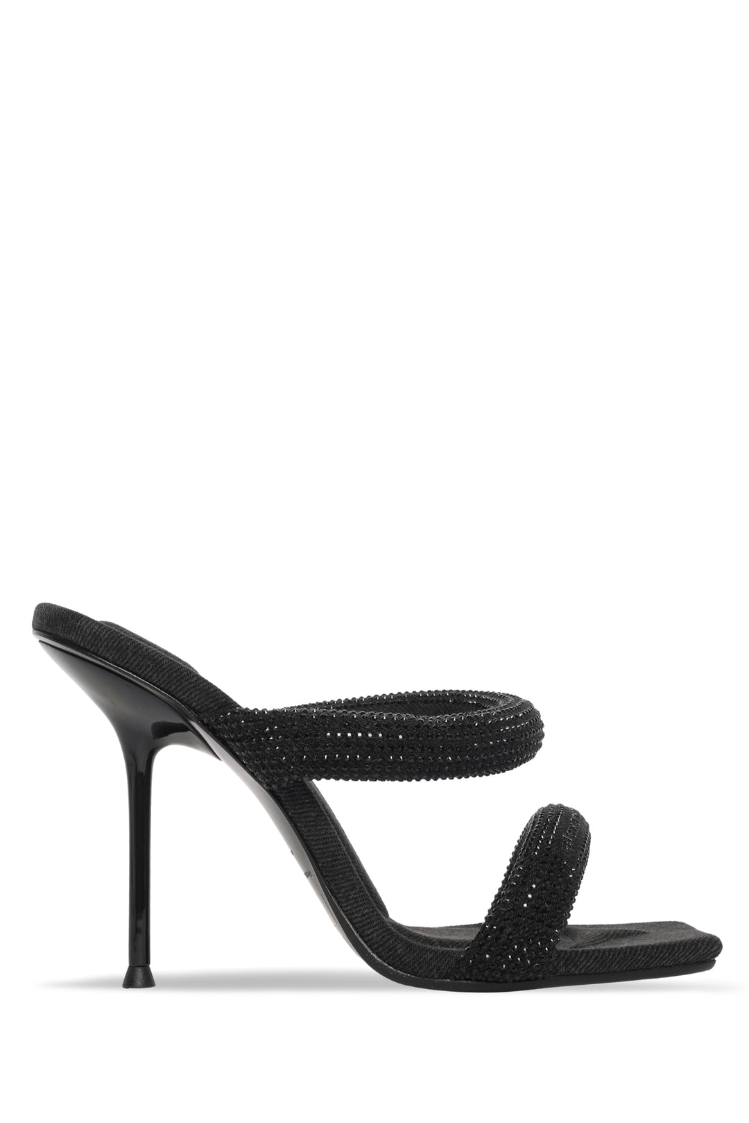 Alexander Wang Size 38 Julie Tubular Crystal Embellished Washed Denim Sandals