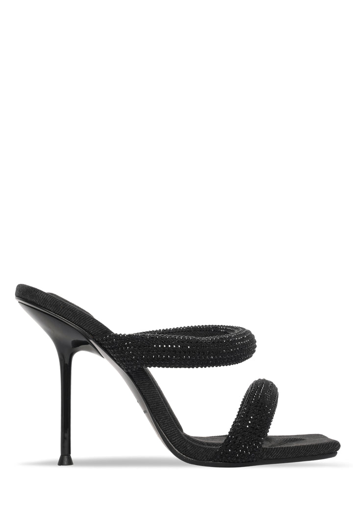 Alexander Wang Size 38 Julie Tubular Crystal Embellished Washed Denim Sandals