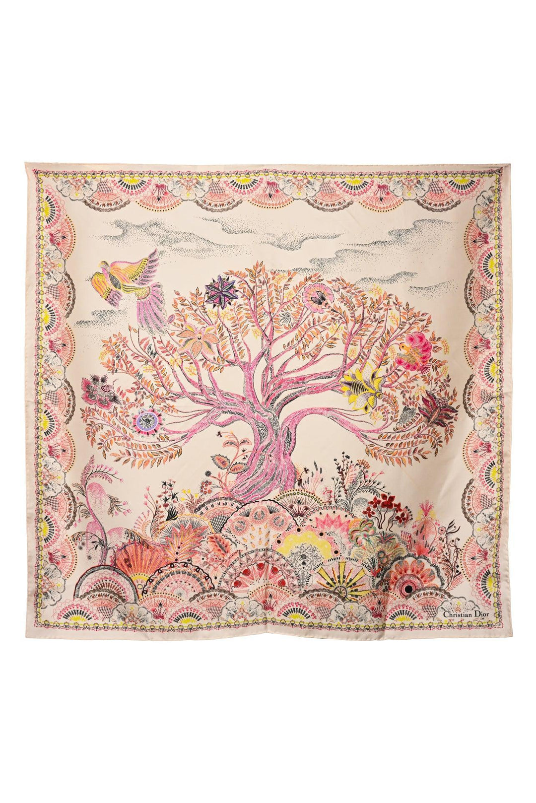 Dior 'Tree Of Life' Printed Silk Square Scarf