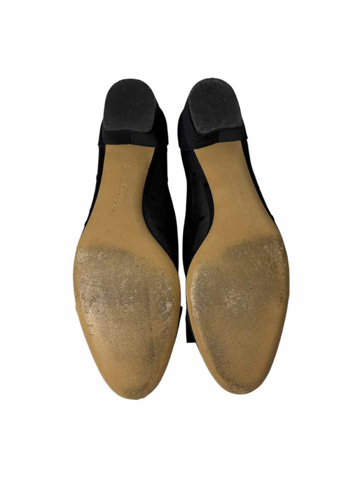 Ferragamo Size 8.5 Vara Bow Dots Mesh Fabric Pumps