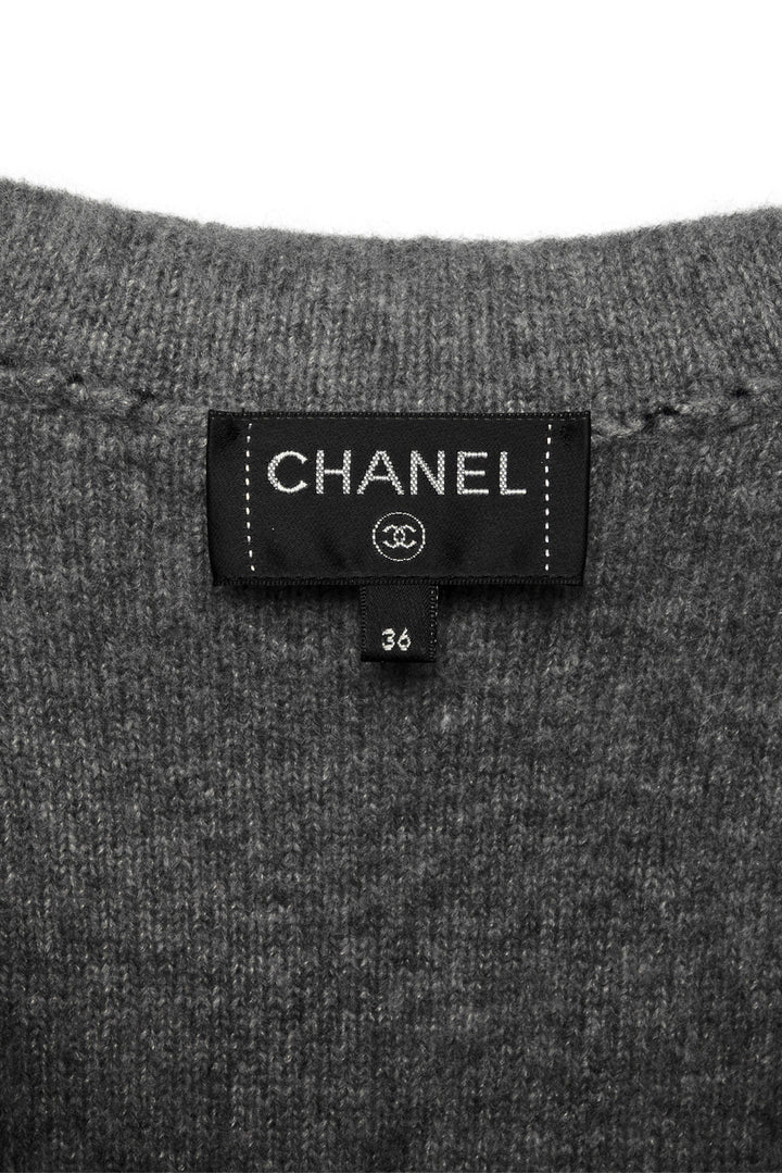 Chanel Size 36 Layered Collar Cashmere Cardigan