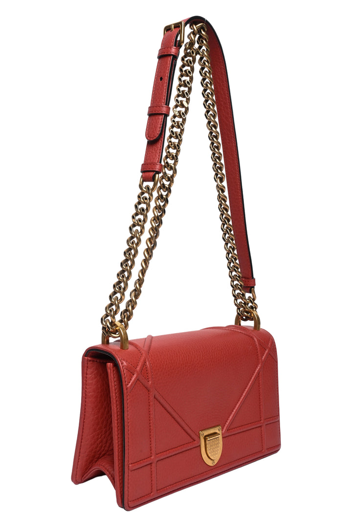 Dior 2017 Cannage Grained Calfskin Leather Small Diorama Flap Shoulder Bag