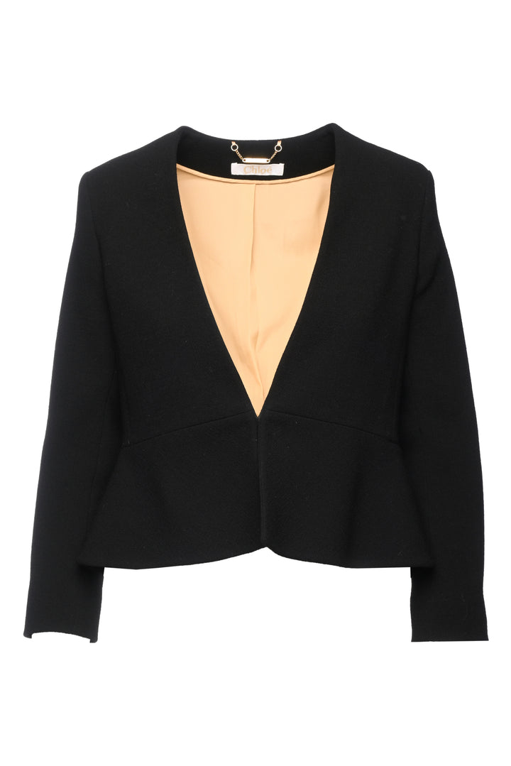 Chloe Size 4 Collarless Short Blazer