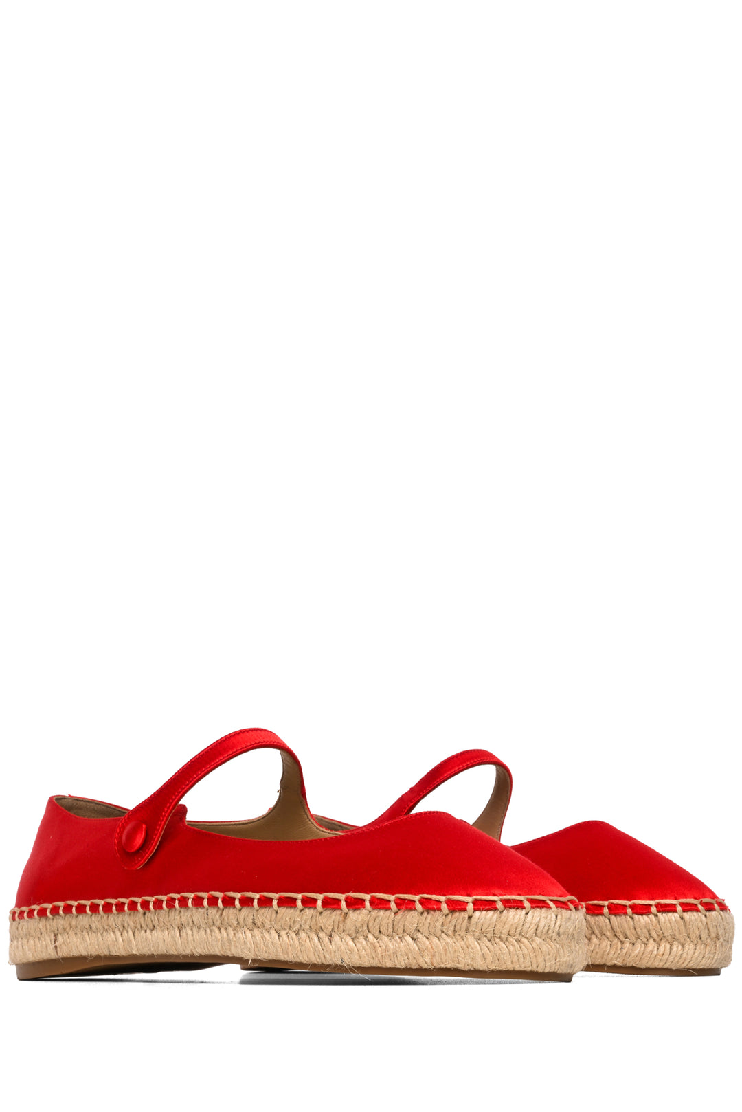 Prada Size 40 Satin Mary Jane Espadrille Flats