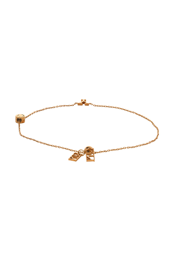 Kklue 18K Smiley Personalized Letter Bracelet