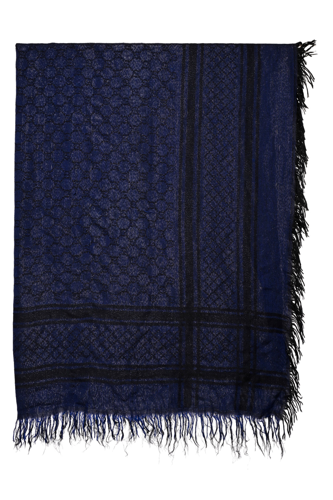 Gucci Sparkle Monogram Fringe Scarf