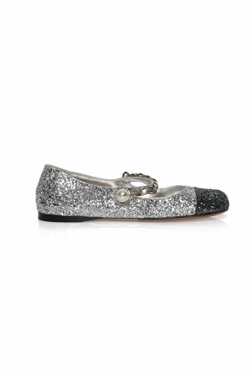 Miu Miu Size 36 Glitter BalletFlats