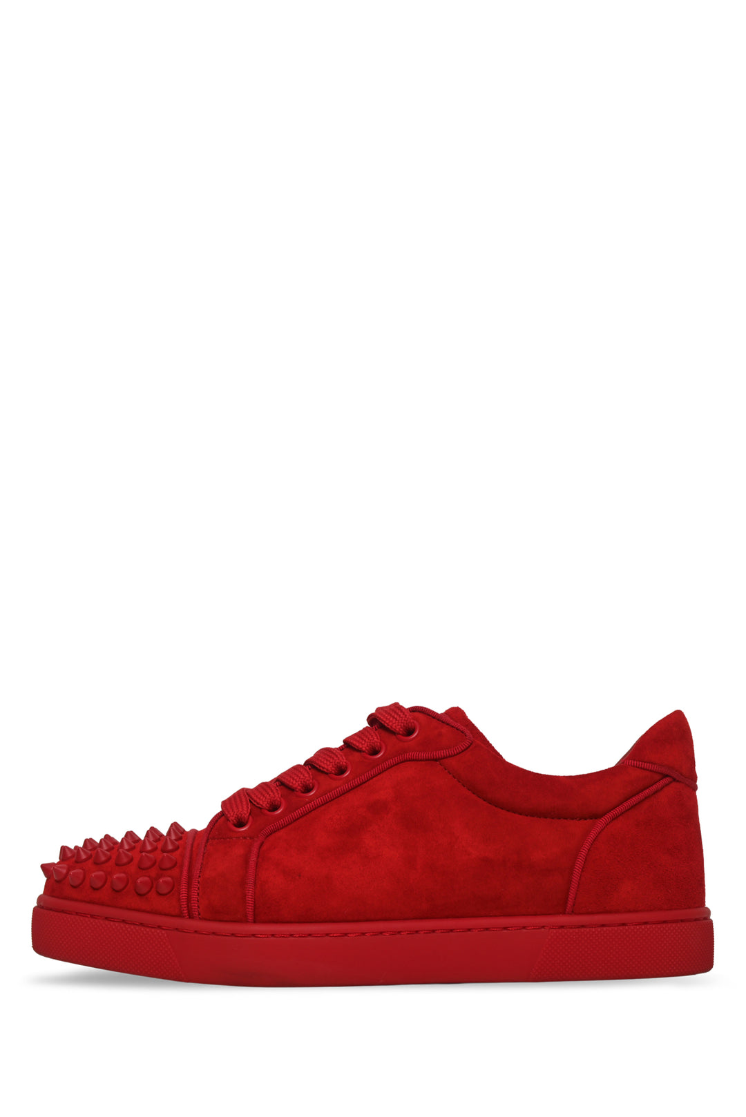 Louboutin Size 36.5 Louis Junior Spikes Suede Low Top Sneakers