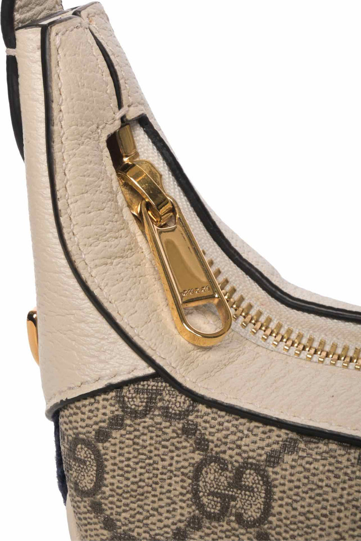 Gucci GG Supreme Web Mini Ophidia Half Moon Hobo