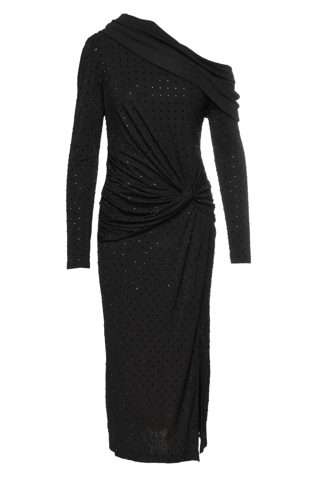 Prabal Gurung Size 6 Off-The-Shoulder Side Slit Twist Rhinestone Maxi Dress