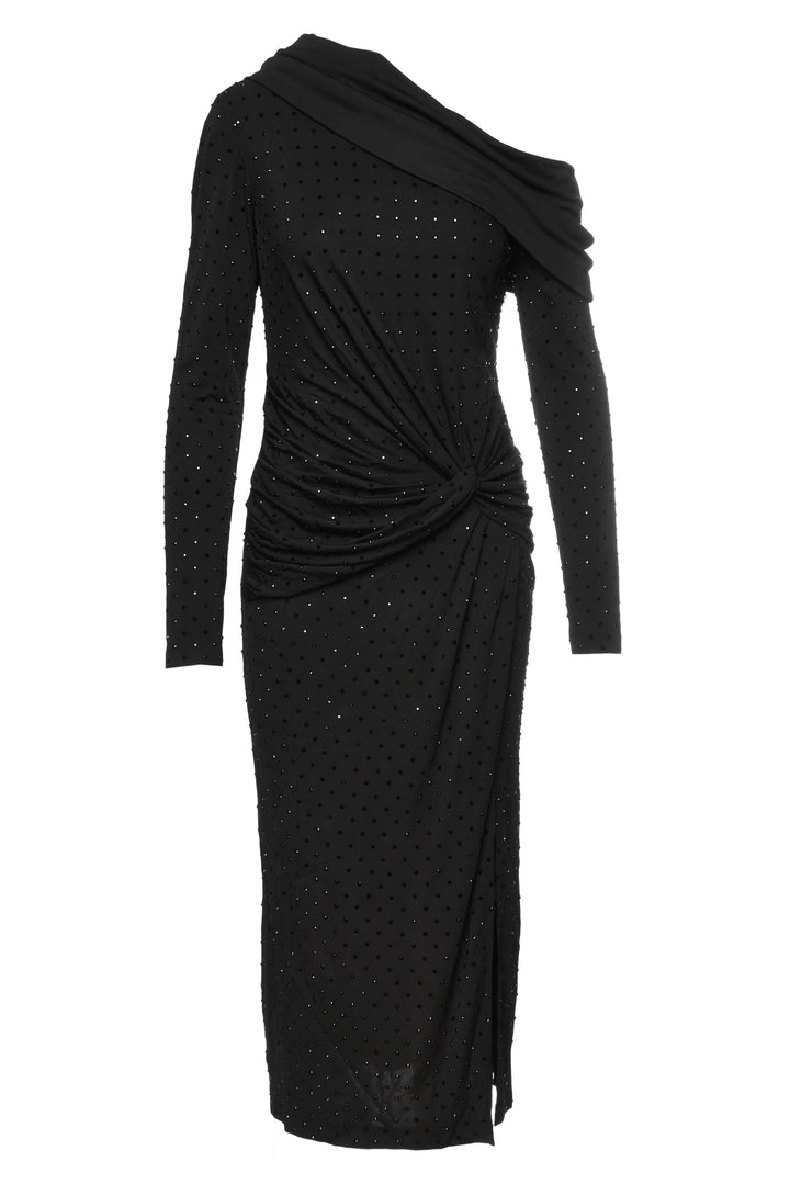 Prabal Gurung Size 6 Off-The-Shoulder Side Slit Twist Rhinestone Maxi Dress