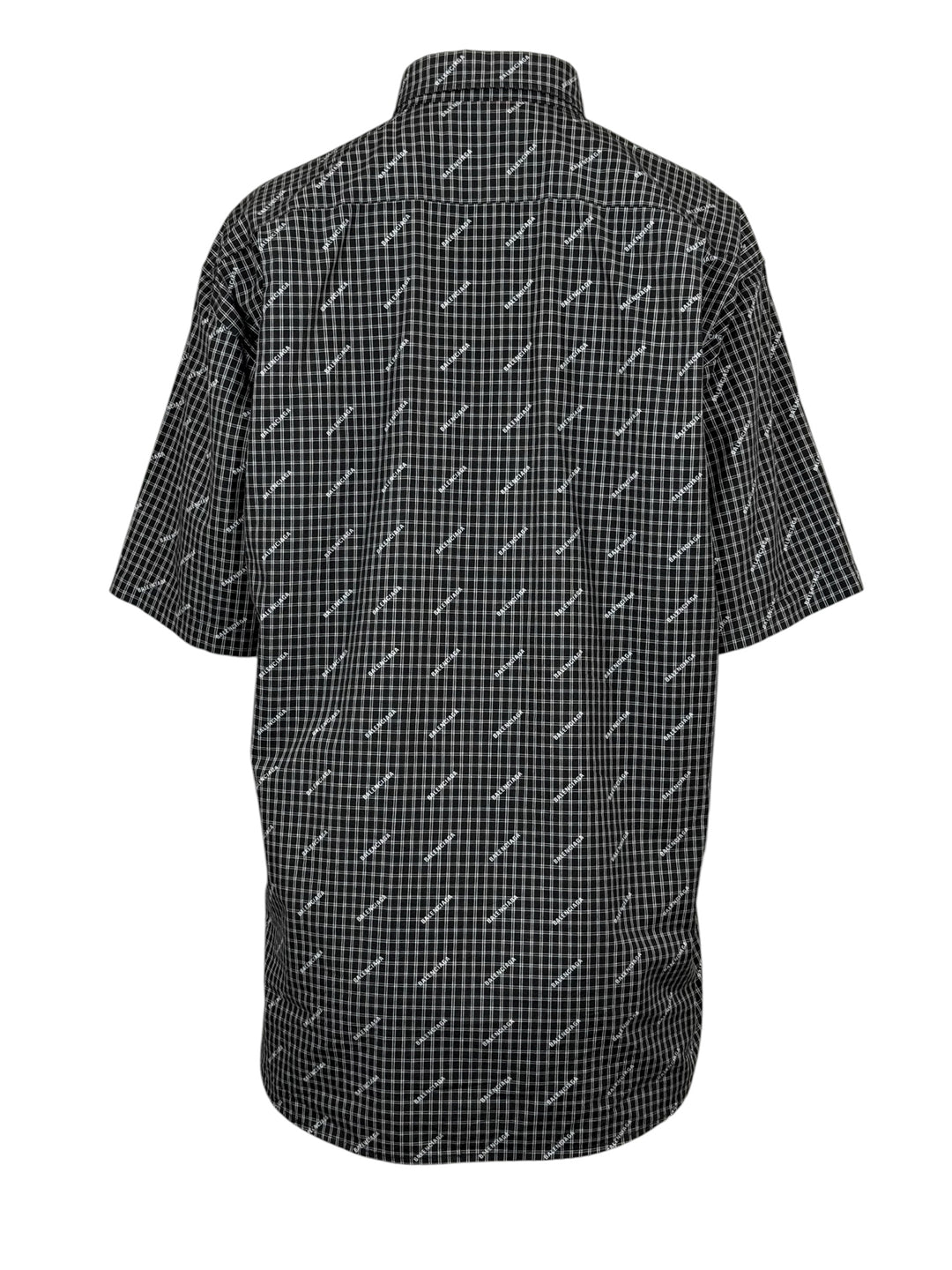 Balenciaga Size 39 Men's 2018 Logo Check Shirt Short Sleeve