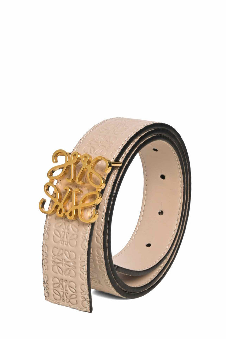 Loewe Size 30 Reversible Anagram Embossed Leather Belt