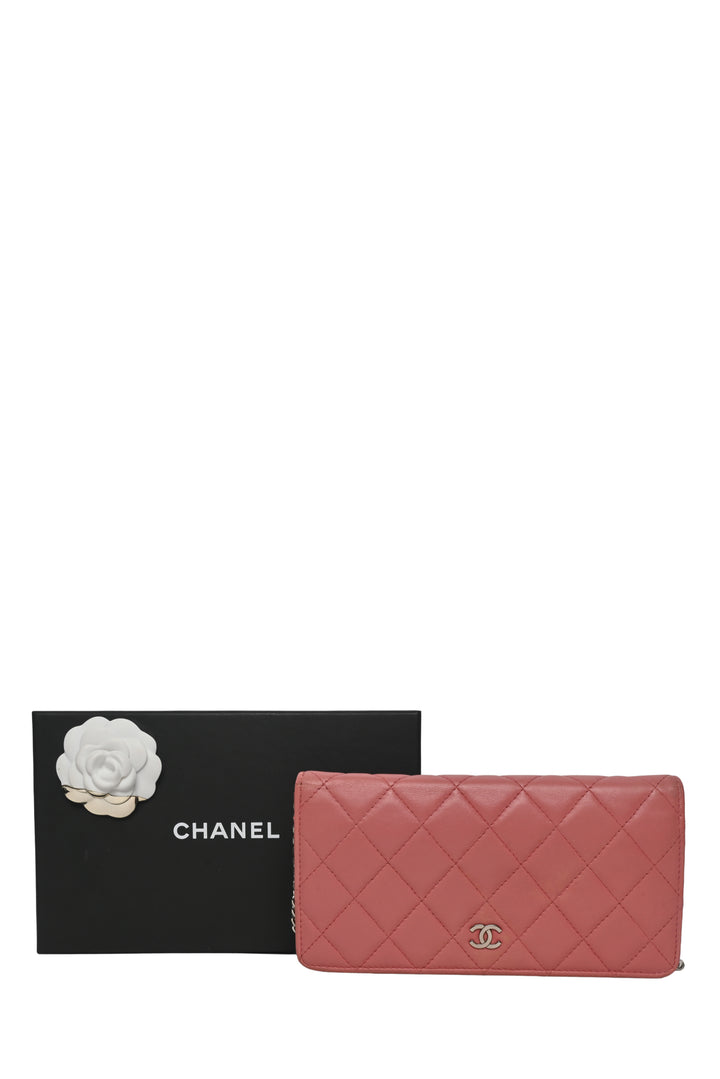 Chanel 2008-2009 Quilted Lambskin Long Flap Chain Wallet