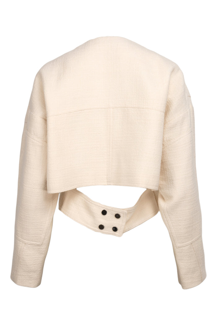 Tibi Size 00 Basketweave Patch-Detail Short Jacket