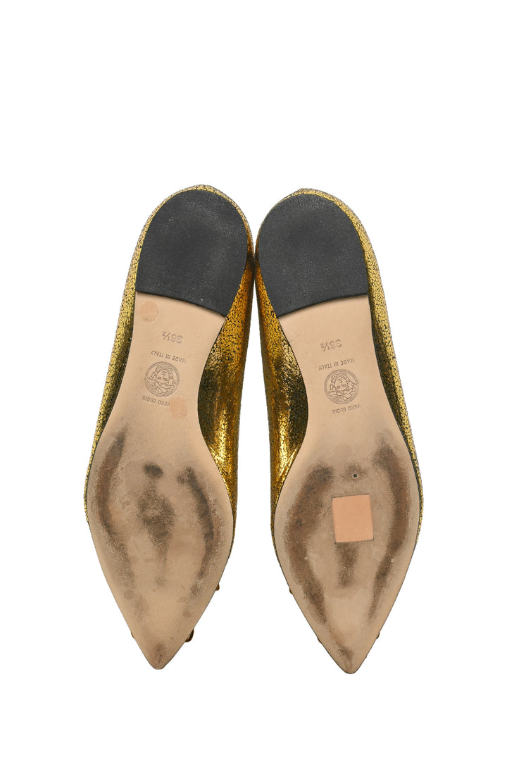 Versace Size 36.5 Medusa Tribute Ballerina Flats
