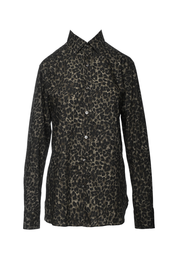 Tom Ford Size L Men's Leopard Shirt Long Sleeve