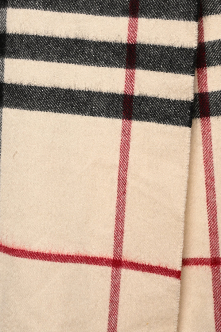 Burberry Cashmere Fringe Check Scarf