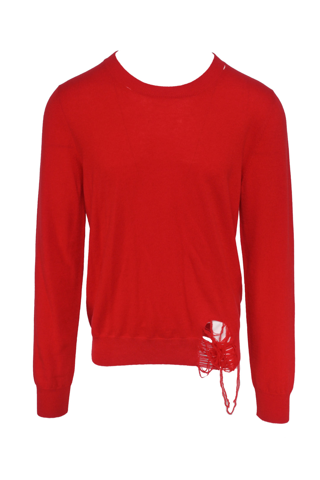 Maison Margiela Size L Men's Distressed Wool Crewneck Sweater