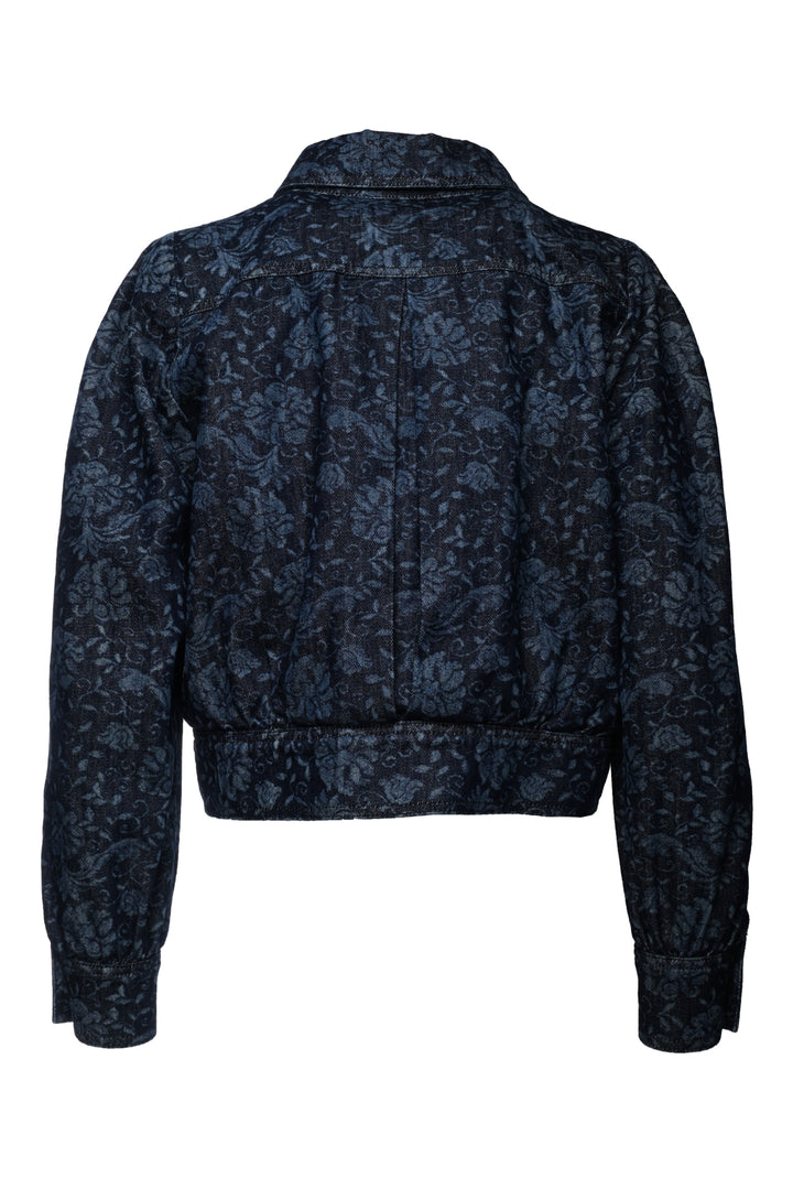 Dries Van Noten Size 42 Vistam Floral Jacquard Crop Denim Jacket