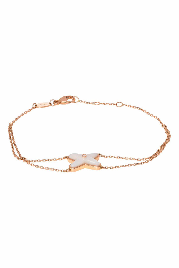 Chaumet 18K Rose Gold, Mother of Pearl & Diamond Jeux de Liens Bracelet