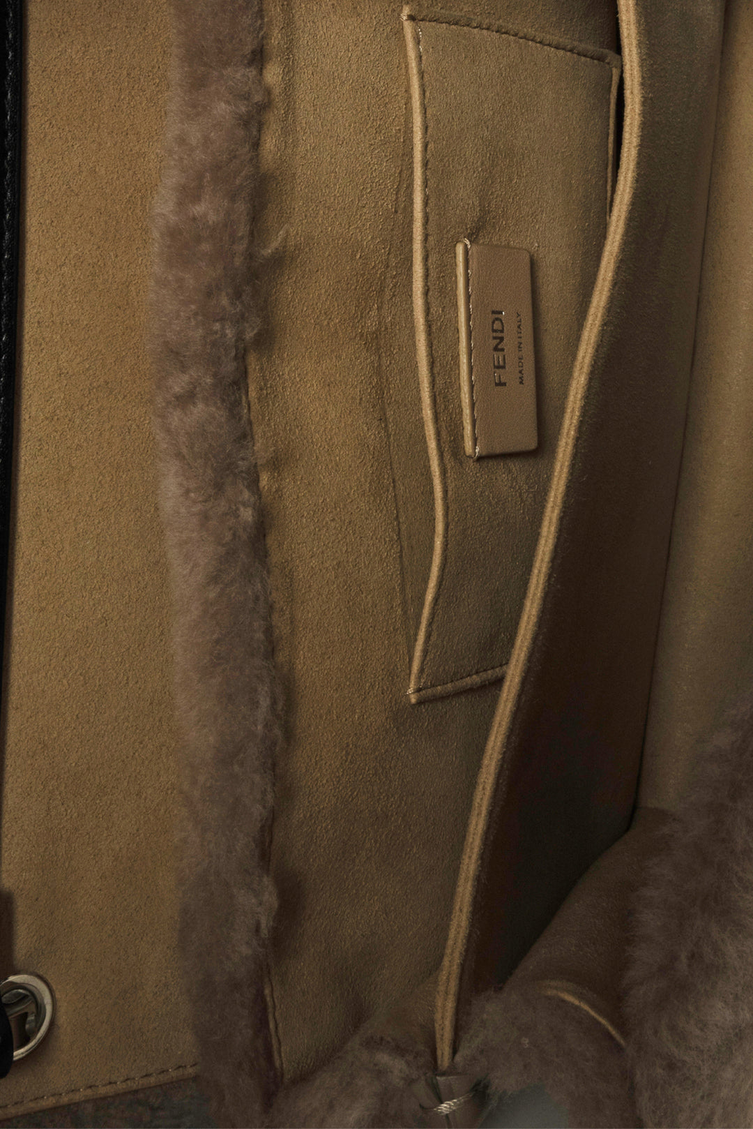 Fendi Shearling Medium Forever Fendi Kan I Shoulder Bag