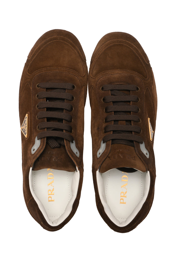 Prada Size 11 Men's Faded Suede Low Top Sneakers