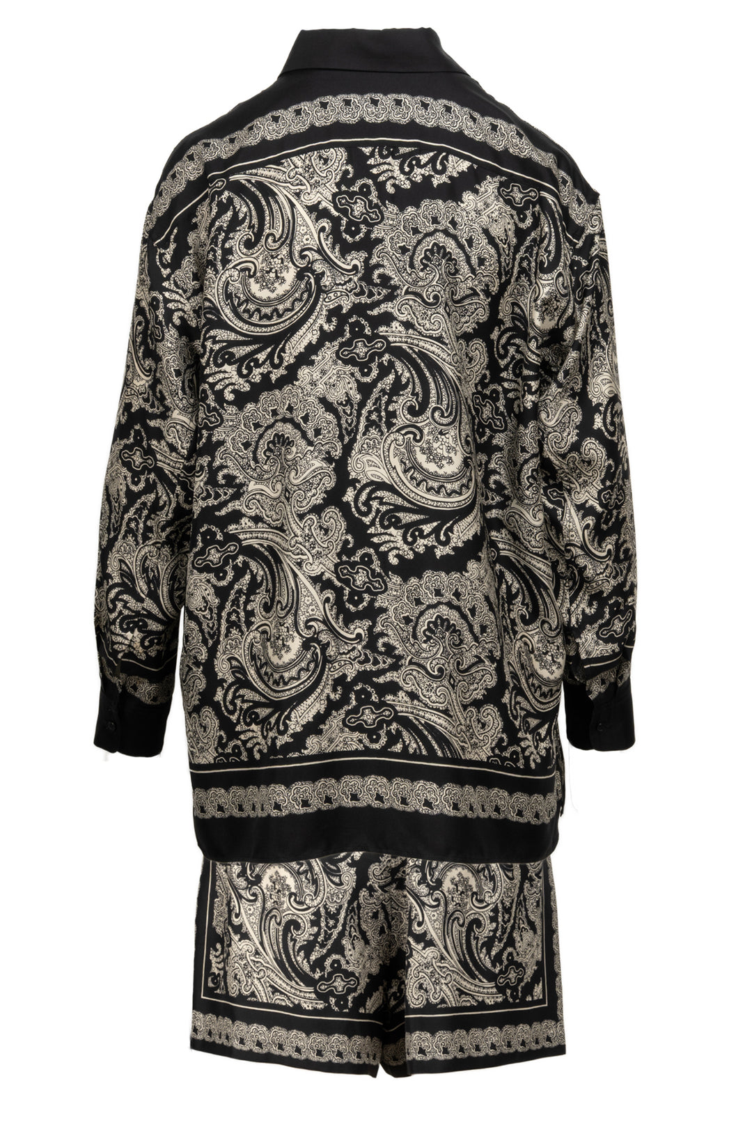 Nili Lotan Size M Paisley Silk Twill Shirt & Short Set