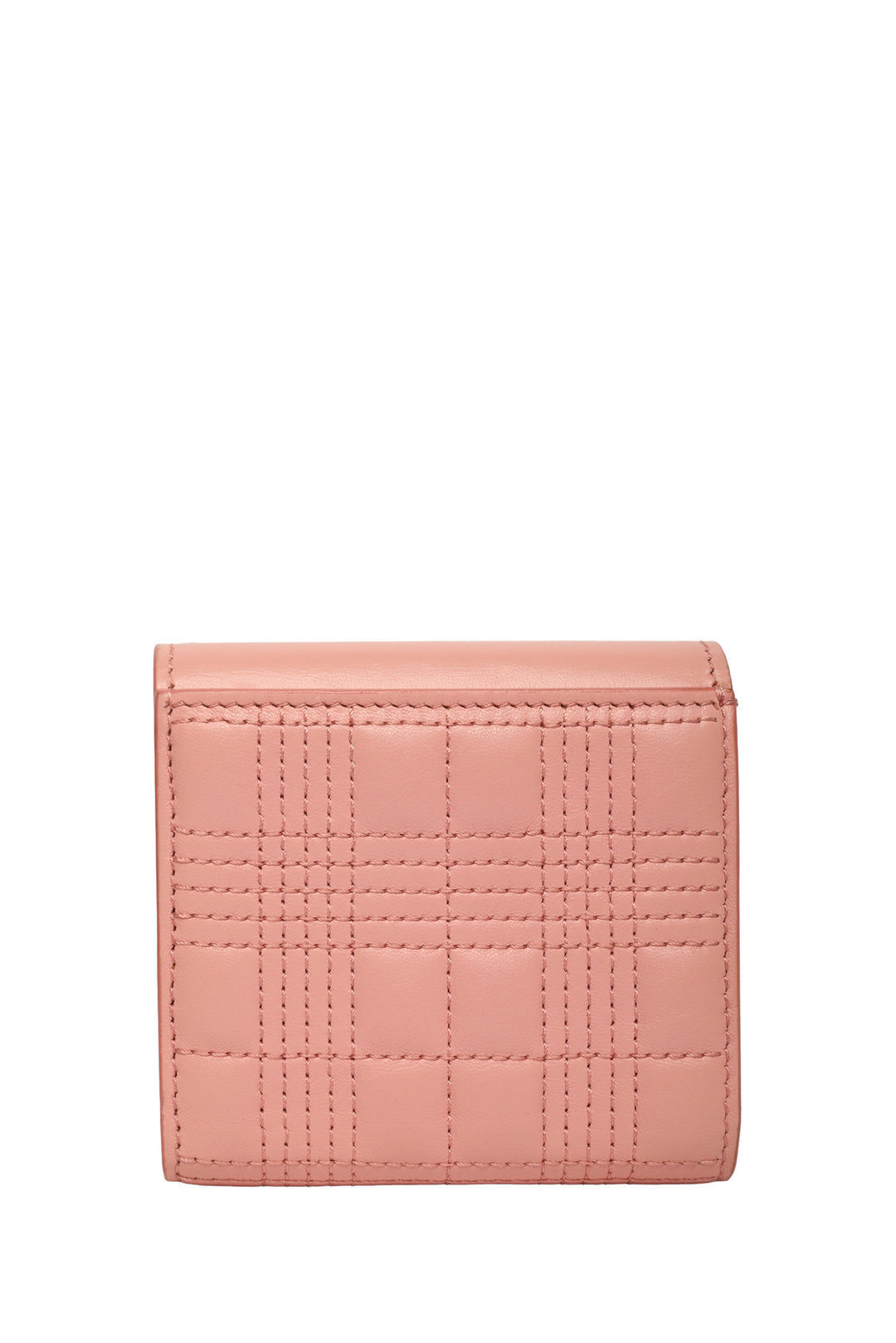 Burberry Quilted Calfskin Leather TB Trifold Compact Wallet