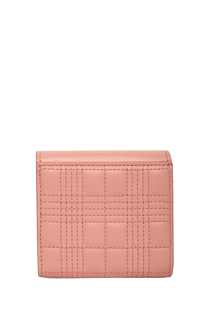 Burberry Quilted Calfskin Leather TB Trifold Compact Wallet