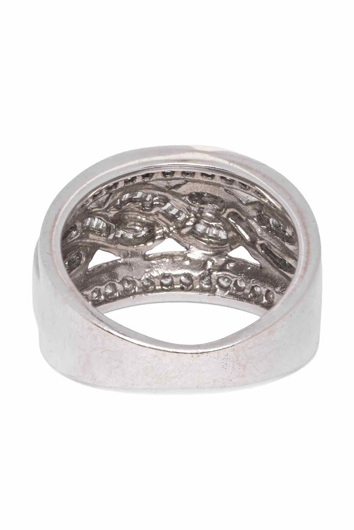 Peoples Size 4.5 10K White Gold Swirl Band Ring