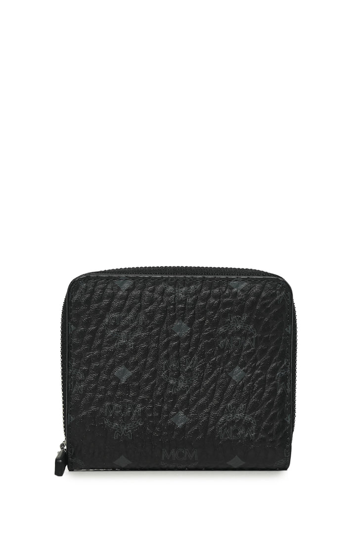 MCM Visetos Coated Canvas & Nappa Leather Compact Wallet