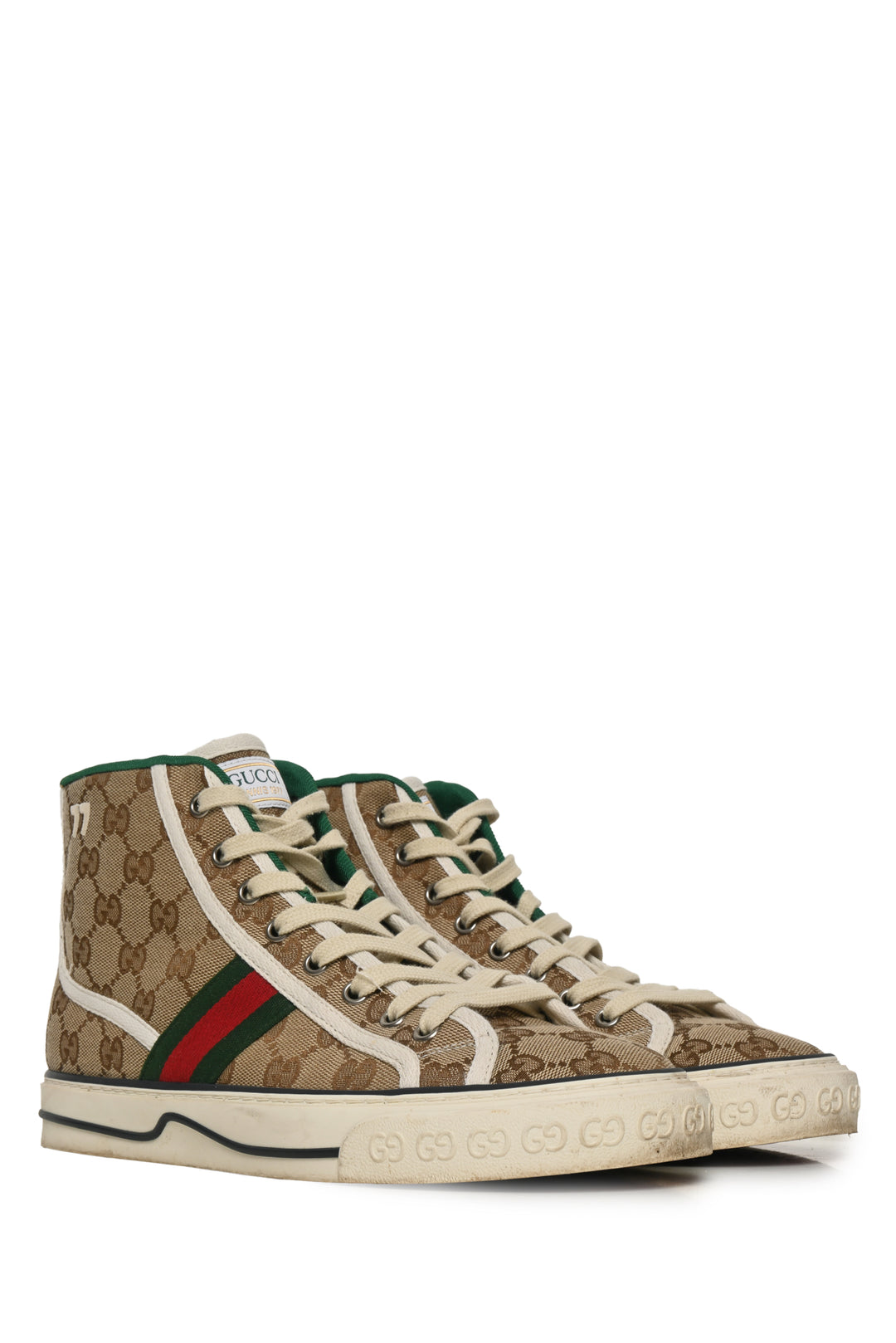 Gucci Size 40 Tennis 1977 High GG Supreme Sneaker