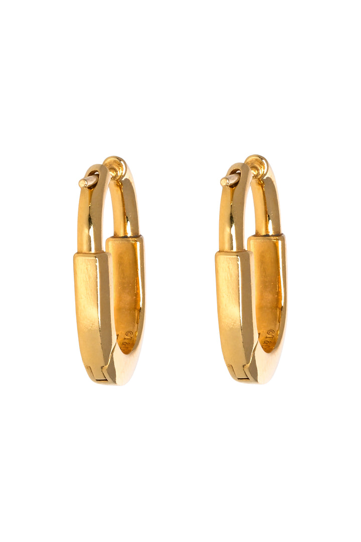 Tiffany & Co 18K Yellow Gold & Diamonds Lock Small Earrings