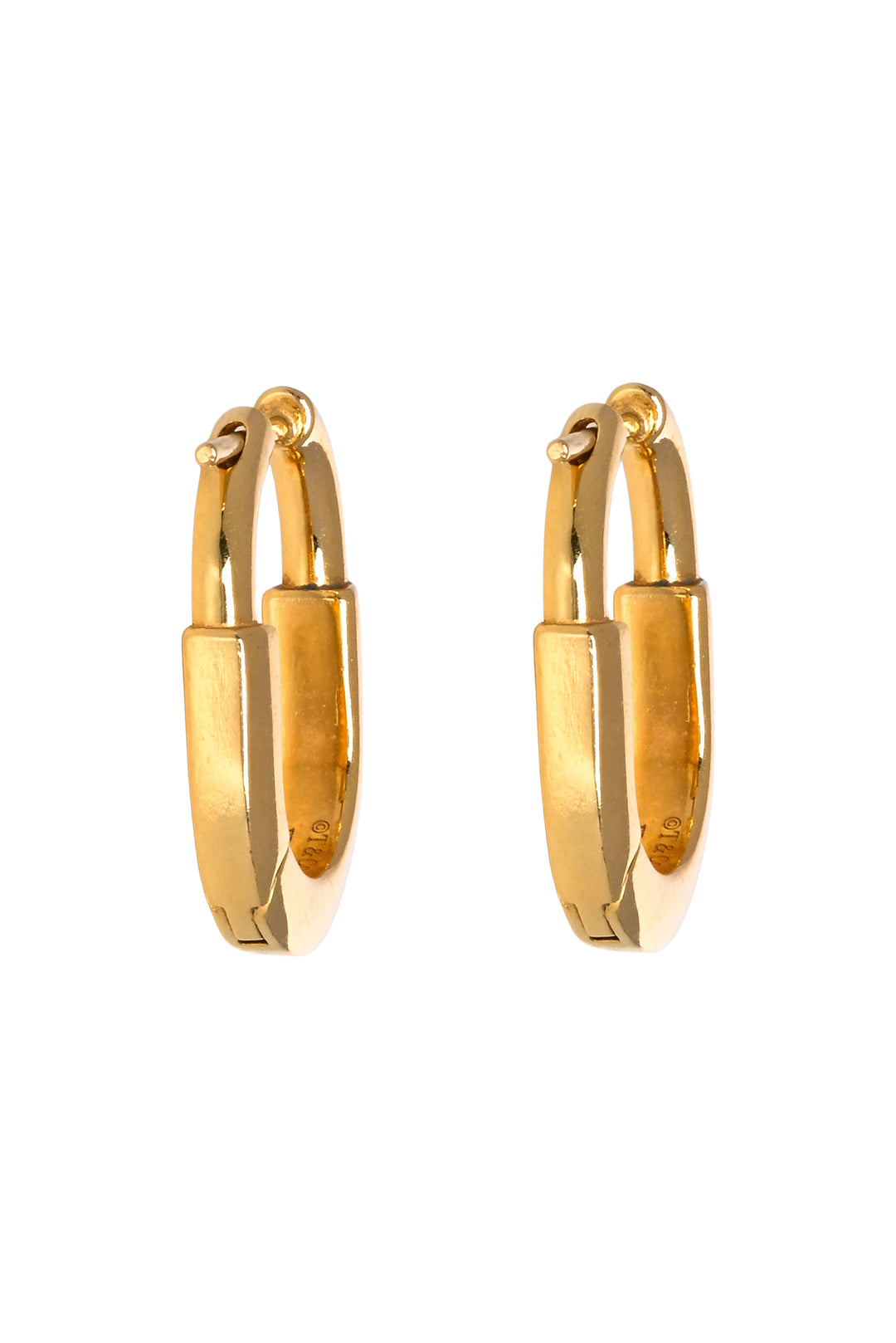 Tiffany & Co 18K Yellow Gold & Diamonds Lock Small Earrings