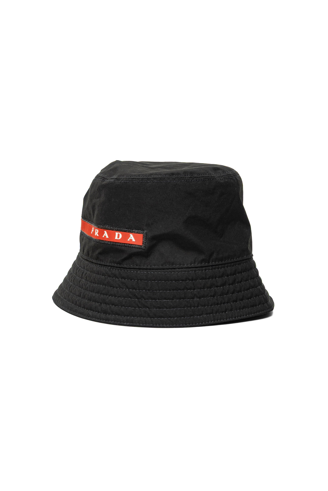 Prada Size M Linea Rossa Logo Technical Nylon Bucket Hat