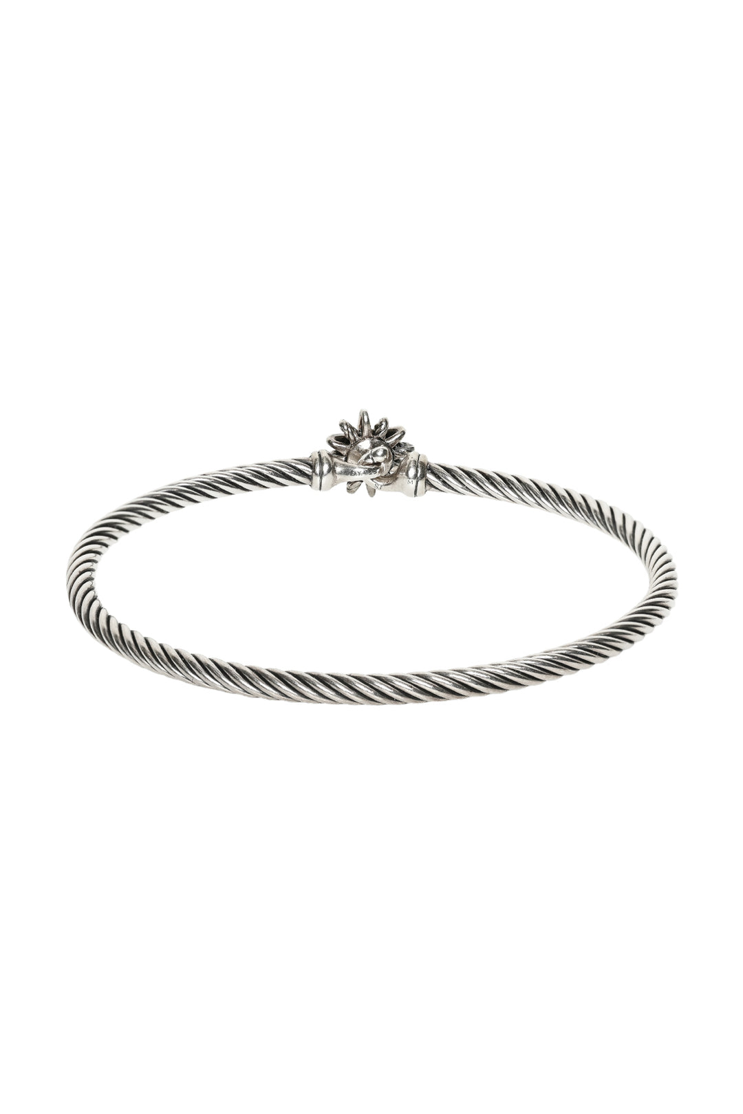 David Yurman Sterling Silver Diamond Starburst Cable Hook Bracelet