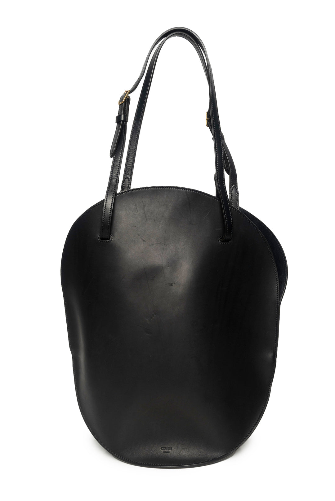 Celine 2015 Smooth Leather Curved Tote Bag