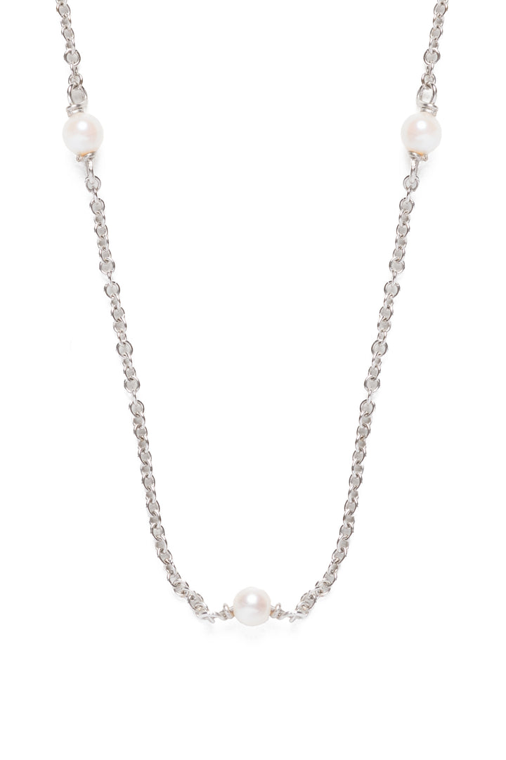 Tiffany & Co 18K White Gold Pearl Beaded Necklace