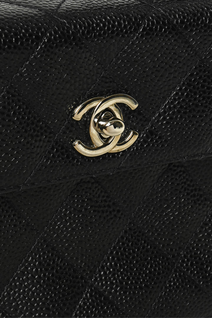 Chanel 1996-1997 Caviar Quilted Straight Flap Bag