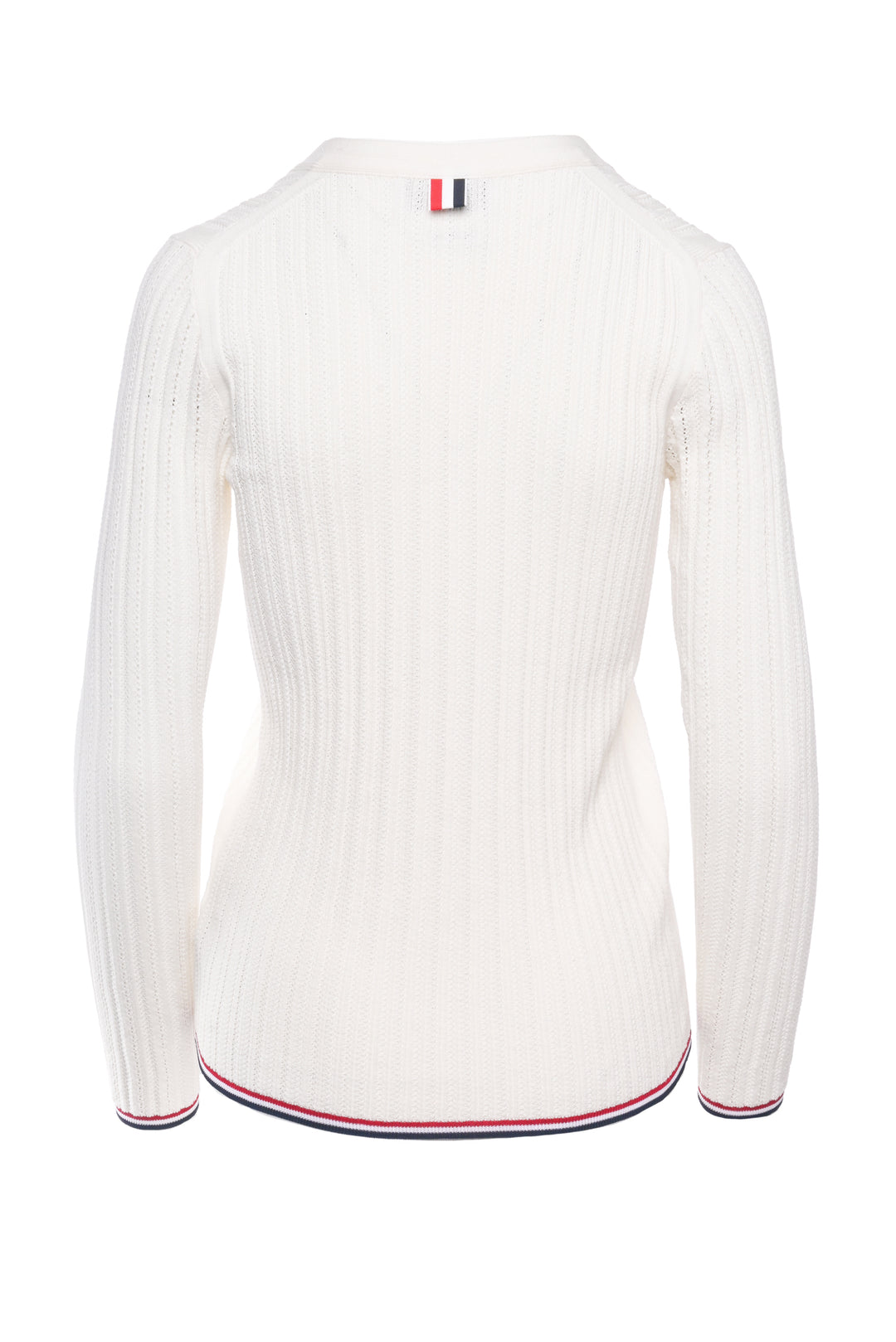 Thom Browne Size 0 Rib Knit Cotton Cardigan