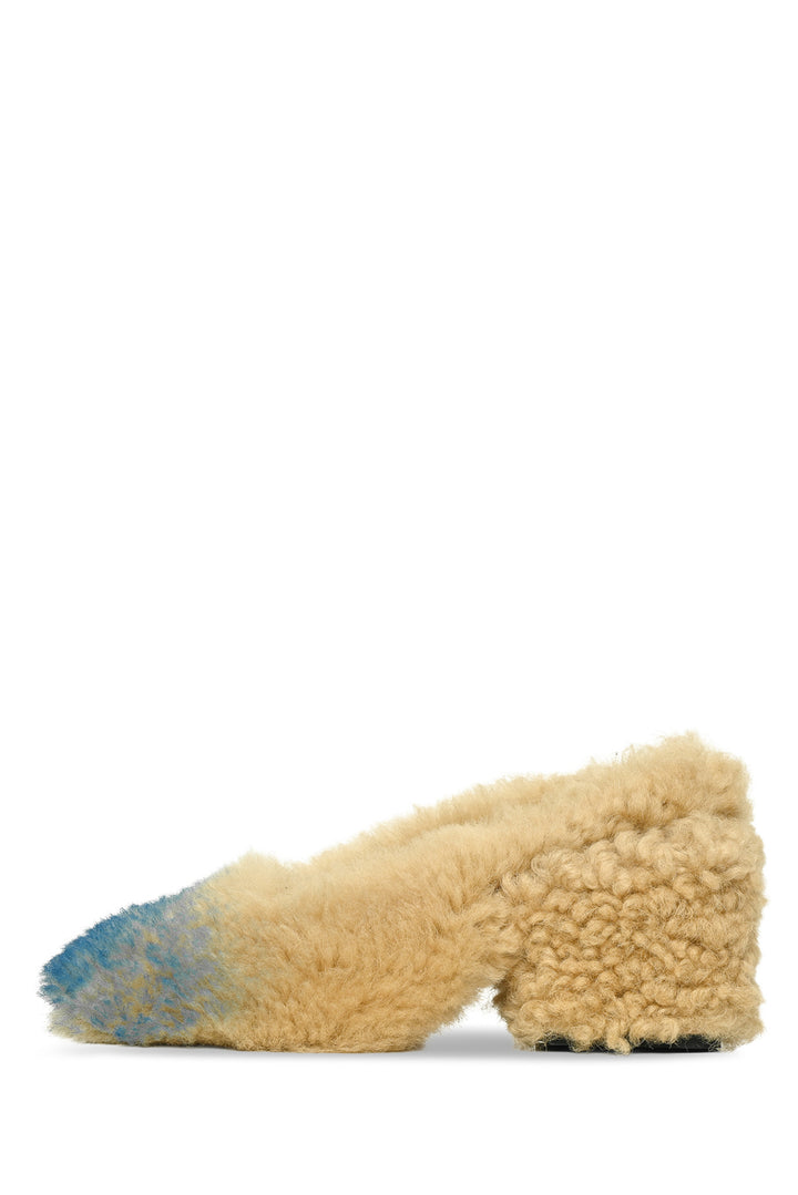 Marni Size 39 Sheepskin Slingback Pumps