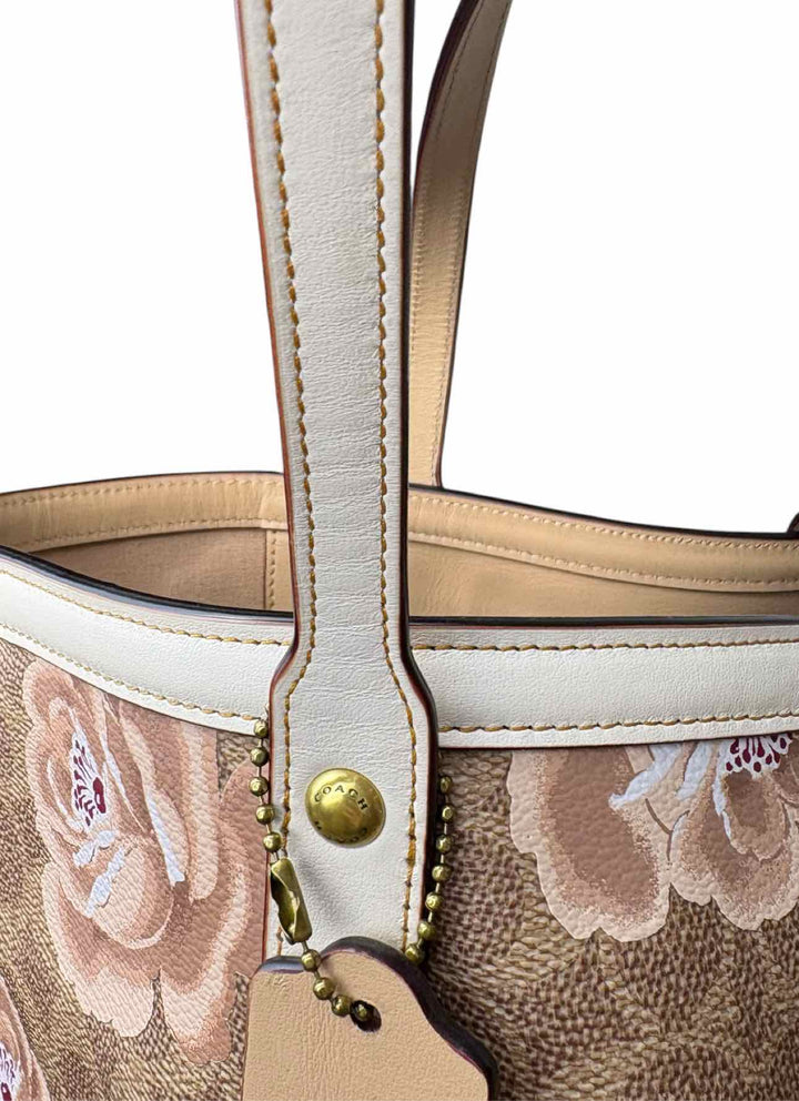 Coach Signature Rose Print Coated CanvasTote