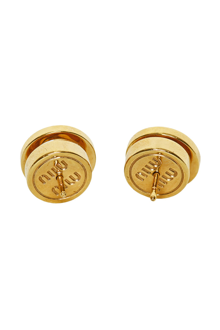 Miu Miu Circle Logo Earrings