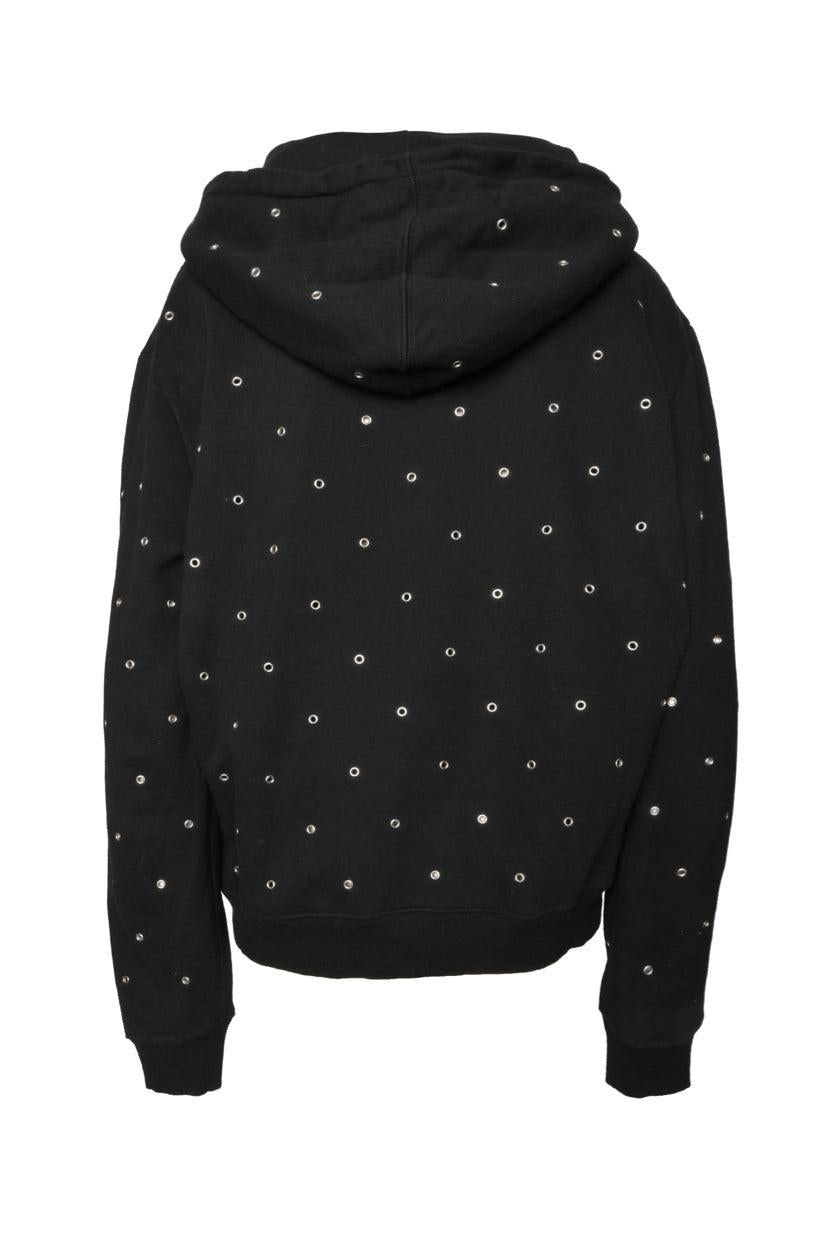 Saint Laurent Size M Rivet Studded Logo Hoodie