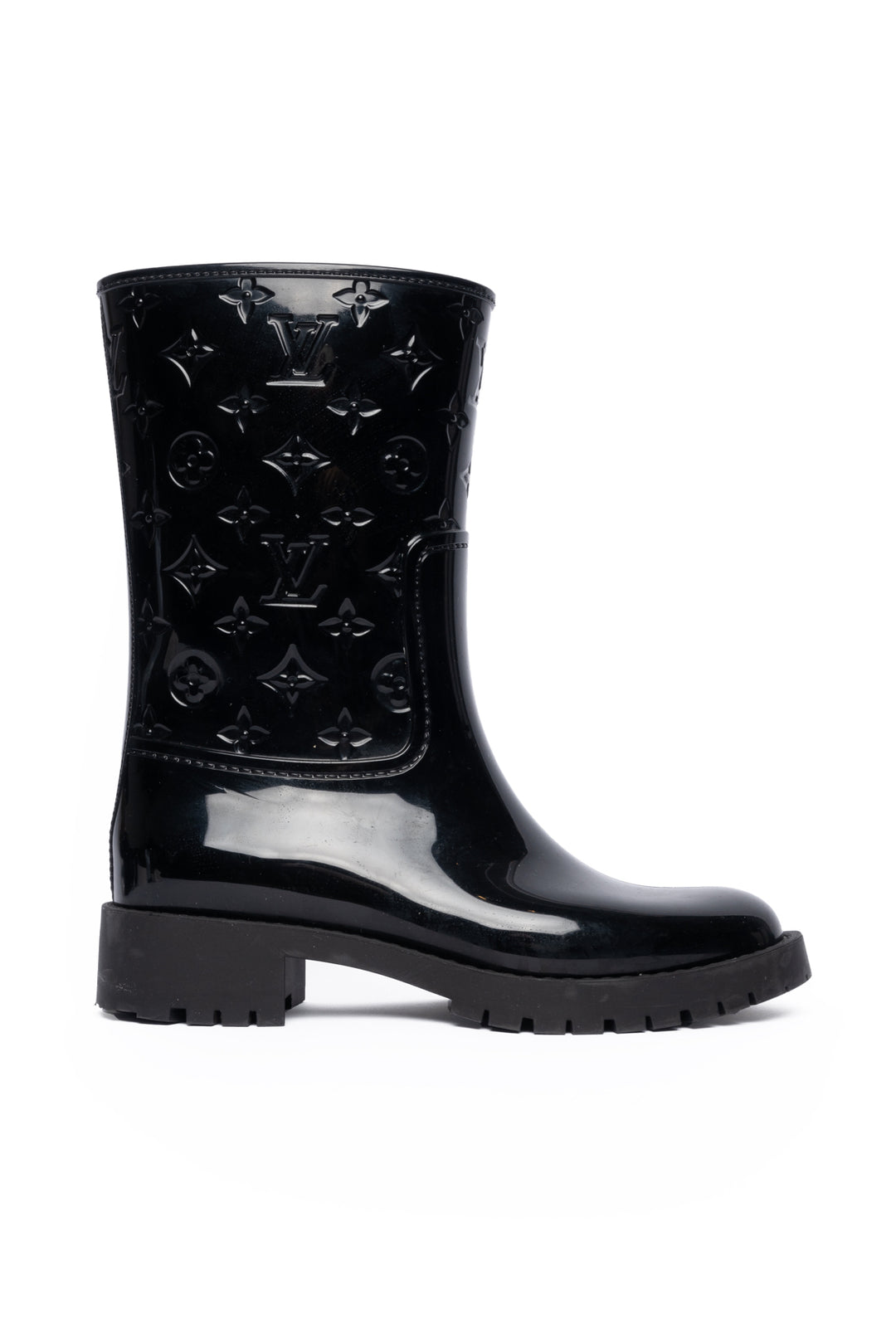 Louis Vuitton Size 36 Drops Flat Half Rain Boots